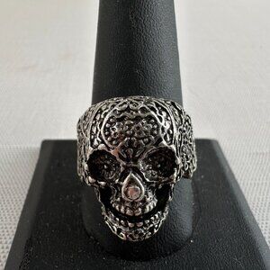 Bikers Skull Ring Size 11 Stainless Steel Gothic Mens Ring Intricate Design